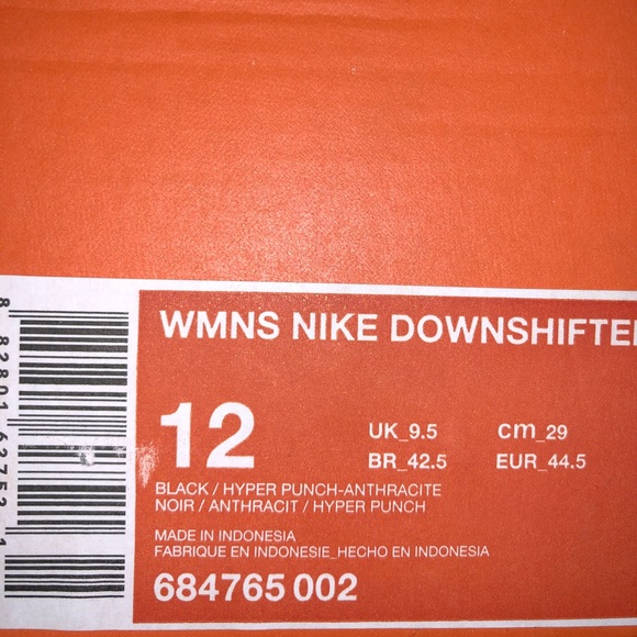 NIKE Downshifter 6 Black/Hyper Punch/Anthracite - Picture 7 of 8